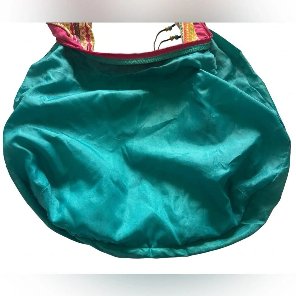Unbranded Large Multicolor Festive Boho Hippie Crossbody Purse Adjustable Strap